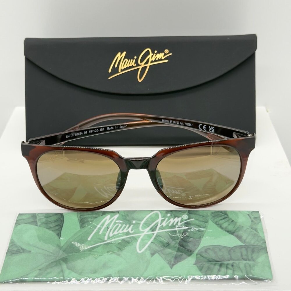 Maui Jim Wailua MJ454-01 Translucent Rootbeer Brown Sunglasses Bronze Lenses